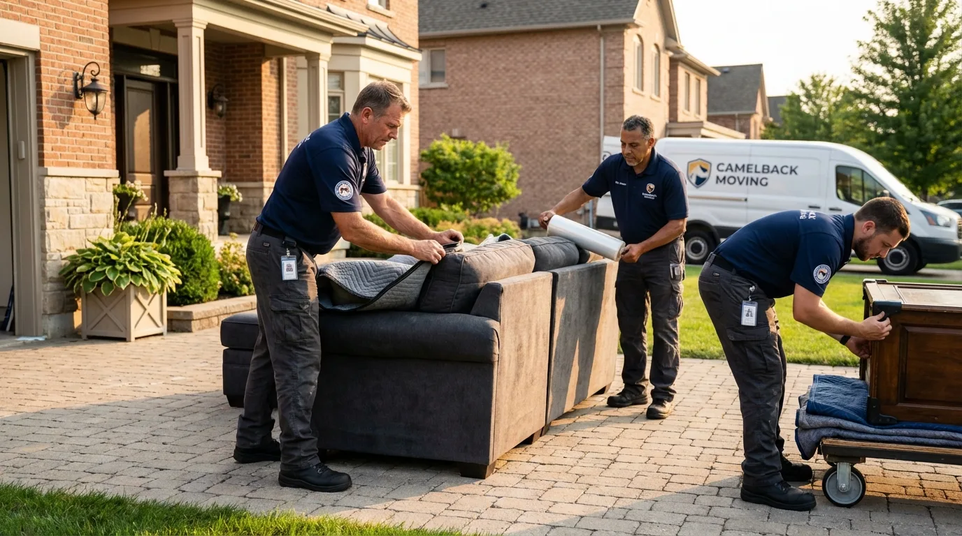 Large estate moving crew wrapping furniture in Studio City, CA